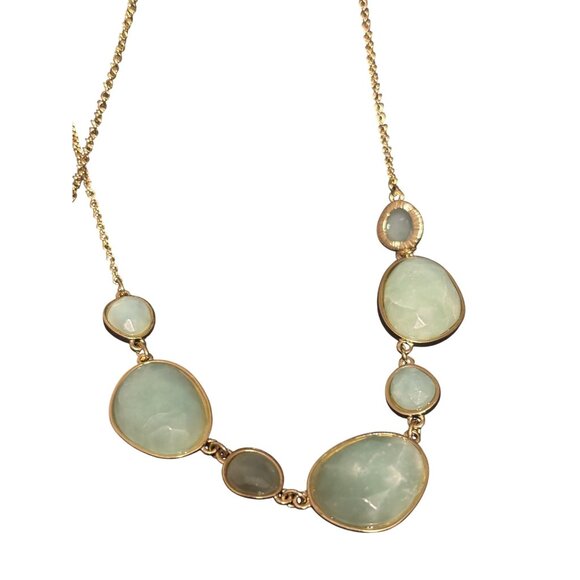Talbots Semi-Precious Stones Necklace With Gold Chain & Pastel Gem Details - Picture 3 of 10